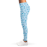 Blue Animal Paw Pattern Print Women's Leggings