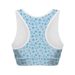 Blue Animal Paw Pattern Print Women's Sports Bra
