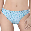 Blue Animal Paw Pattern Print Women's Thong