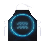 Blue Aquarius Zodiac Sign Print Adjustable Apron