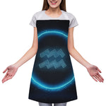 Blue Aquarius Zodiac Sign Print Adjustable Apron
