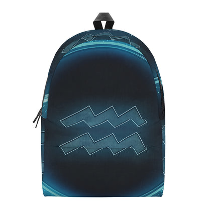 Blue Aquarius Zodiac Sign Print Backpack