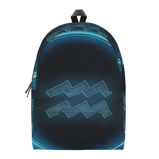 Blue Aquarius Zodiac Sign Print Backpack