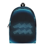 Blue Aquarius Zodiac Sign Print Backpack