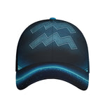 Blue Aquarius Zodiac Sign Print Baseball Cap