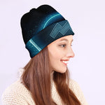 Blue Aquarius Zodiac Sign Print Beanie