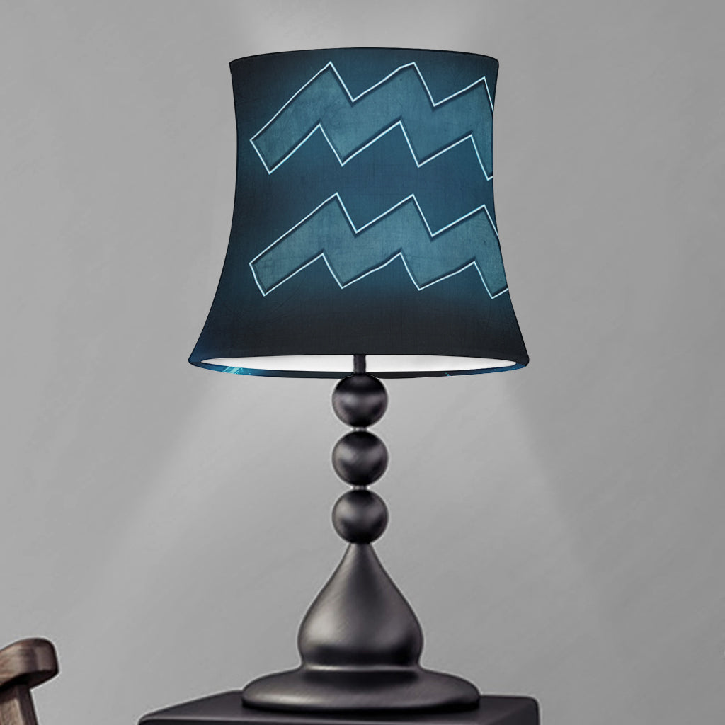 Blue Aquarius Zodiac Sign Print Bell Lamp Shade