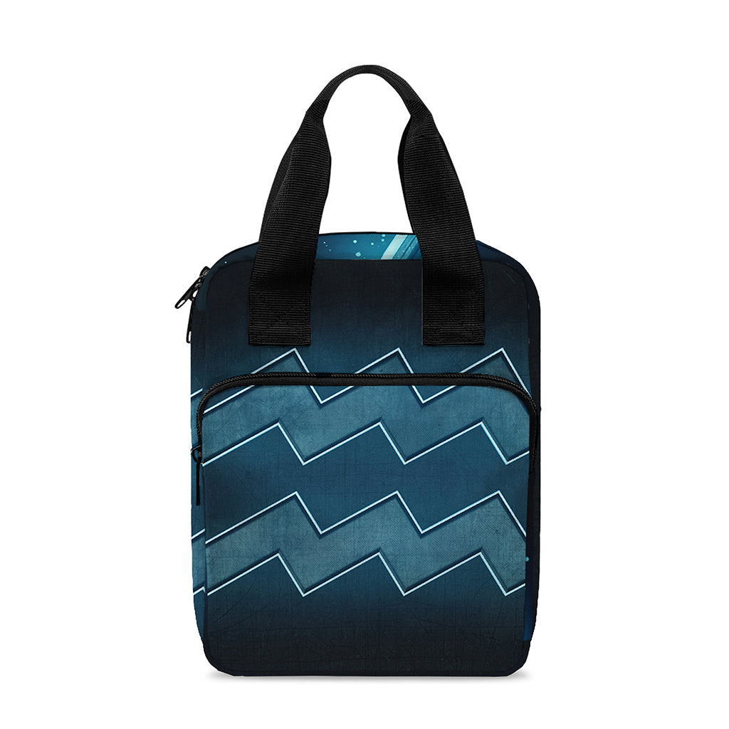 Blue Aquarius Zodiac Sign Print Bible Tote Bag