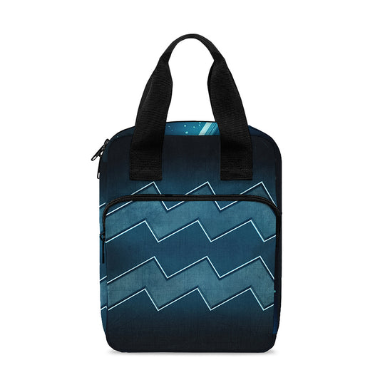 Blue Aquarius Zodiac Sign Print Bible Tote Bag