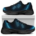 Blue Aquarius Zodiac Sign Print Black Chunky Shoes