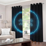 Blue Aquarius Zodiac Sign Print Blackout Grommet Curtains