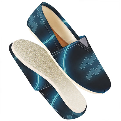 Blue Aquarius Zodiac Sign Print Casual Shoes