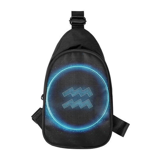 Blue Aquarius Zodiac Sign Print Chest Bag