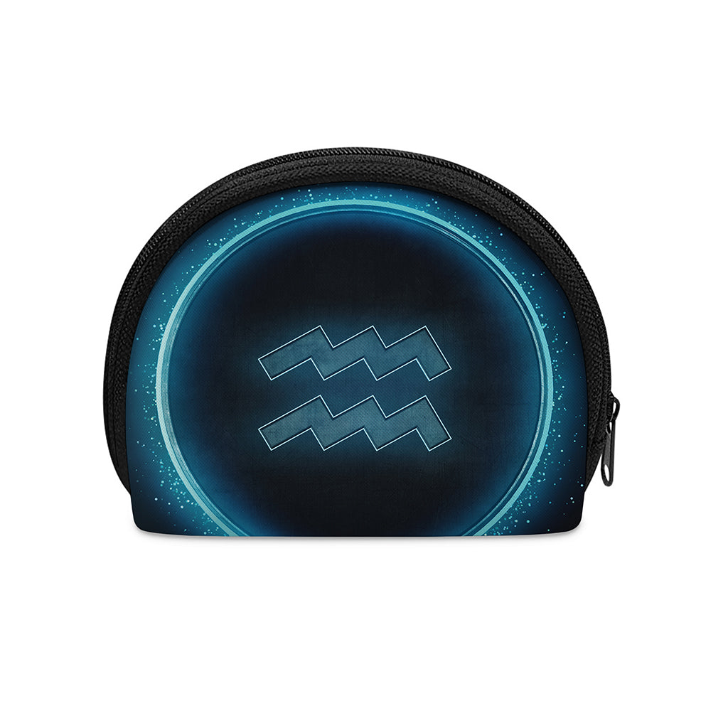 Blue Aquarius Zodiac Sign Print Coin Purse