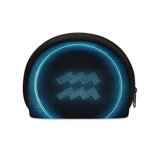 Blue Aquarius Zodiac Sign Print Coin Purse