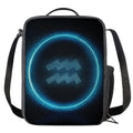 Blue Aquarius Zodiac Sign Print Crossbody Lunch Bag