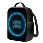 Blue Aquarius Zodiac Sign Print Crossbody Lunch Bag