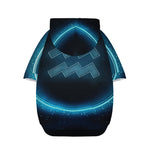 Blue Aquarius Zodiac Sign Print Dog Zip Up Hoodie
