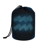 Blue Aquarius Zodiac Sign Print Drawstring Makeup Bag