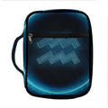 Blue Aquarius Zodiac Sign Print Front Pocket Bible Bag
