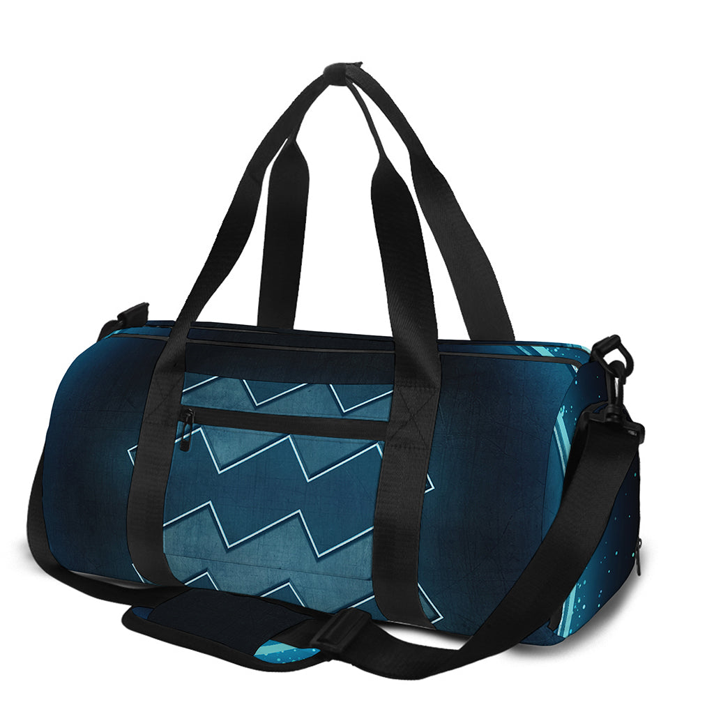 Blue Aquarius Zodiac Sign Print Gym Bag