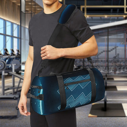 Blue Aquarius Zodiac Sign Print Gym Bag