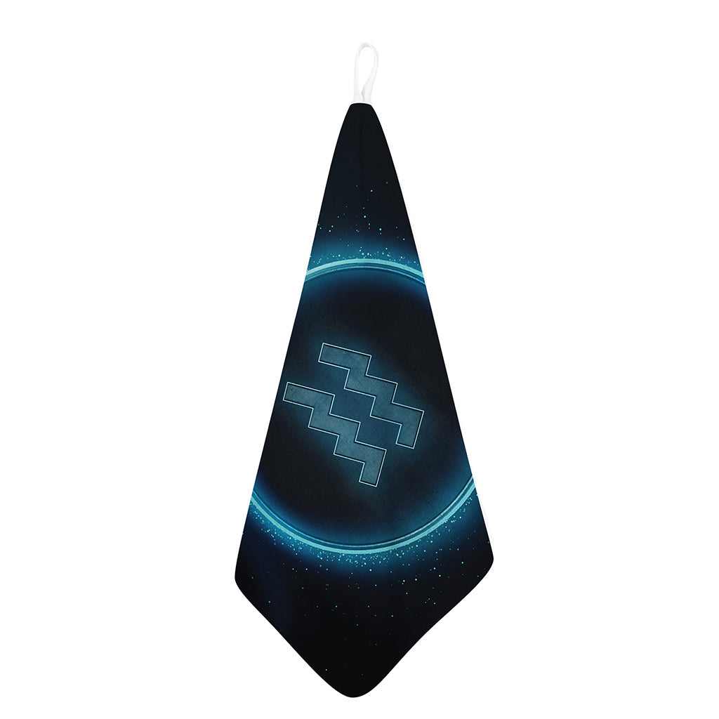 Blue Aquarius Zodiac Sign Print Hand Towel