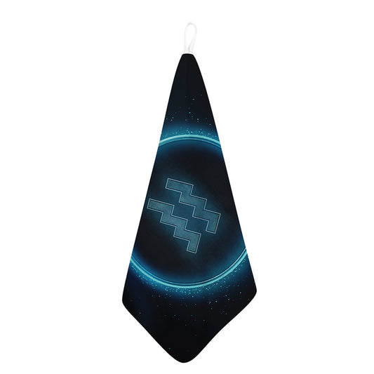 Blue Aquarius Zodiac Sign Print Hand Towel