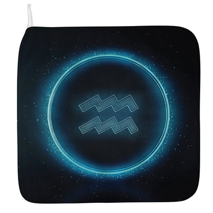 Blue Aquarius Zodiac Sign Print Hand Towel