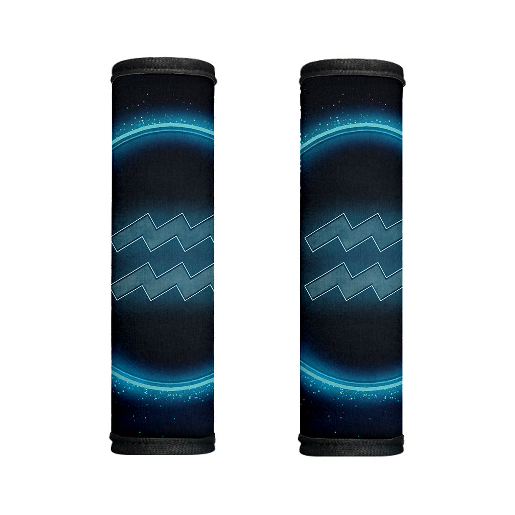 Blue Aquarius Zodiac Sign Print Handle Covers