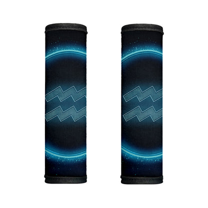 Blue Aquarius Zodiac Sign Print Handle Covers