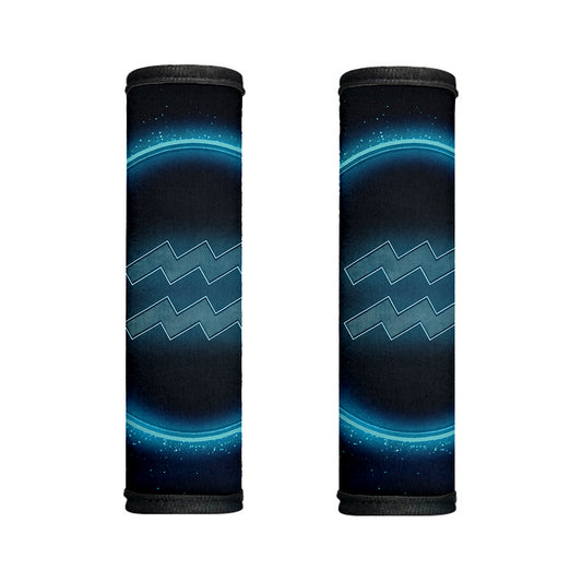 Blue Aquarius Zodiac Sign Print Handle Covers