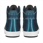 Blue Aquarius Zodiac Sign Print High Top Leather Sneakers