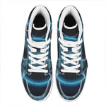 Blue Aquarius Zodiac Sign Print High Top Leather Sneakers