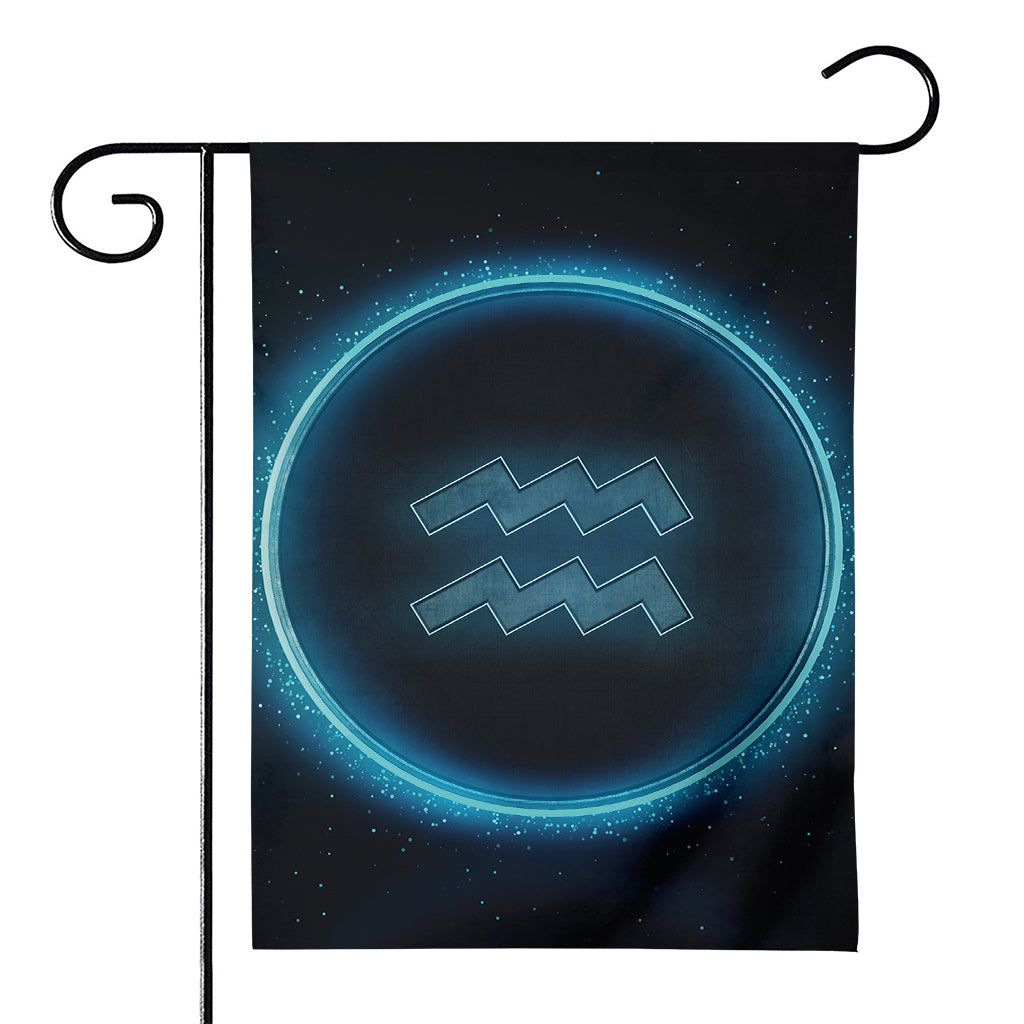 Blue Aquarius Zodiac Sign Print House Flag