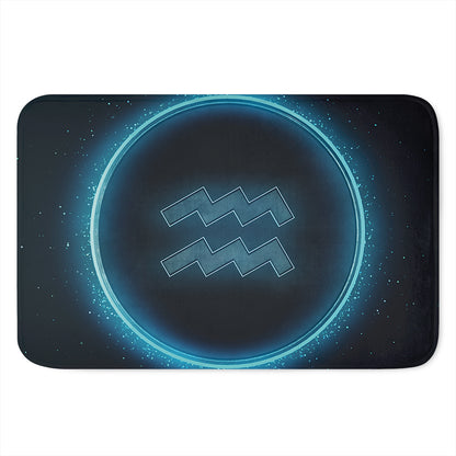 Blue Aquarius Zodiac Sign Print Indoor Door Mat