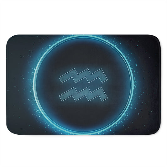 Blue Aquarius Zodiac Sign Print Indoor Door Mat