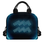 Blue Aquarius Zodiac Sign Print Insulated Lunch Bag