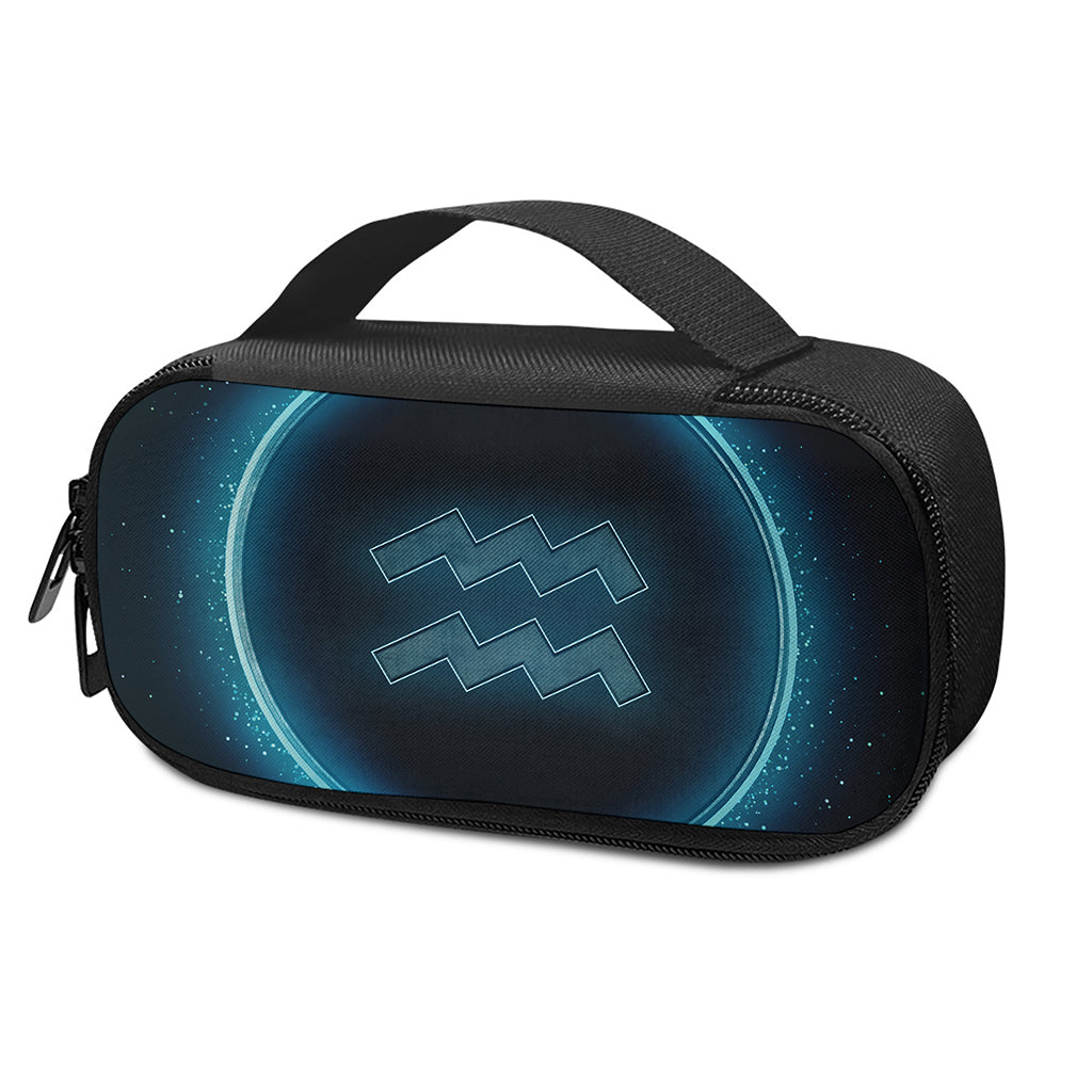 Blue Aquarius Zodiac Sign Print Insulin Cooler Travel Case