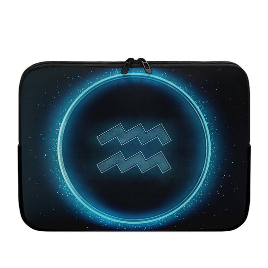 Blue Aquarius Zodiac Sign Print Laptop Sleeve