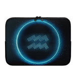 Blue Aquarius Zodiac Sign Print Laptop Sleeve