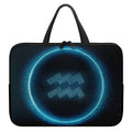 Blue Aquarius Zodiac Sign Print Laptop Sleeve With Handle