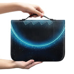 Blue Aquarius Zodiac Sign Print Leather Bible Cover