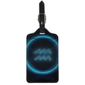 Blue Aquarius Zodiac Sign Print Luggage Tag