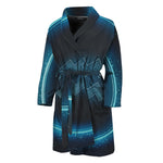 Blue Aquarius Zodiac Sign Print Men's Bathrobe