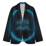 Blue Aquarius Zodiac Sign Print Men's Blazer