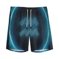 Blue Aquarius Zodiac Sign Print Men's Athletic Shorts