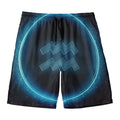 Blue Aquarius Zodiac Sign Print Men's Swim Trunks