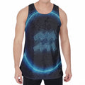 Blue Aquarius Zodiac Sign Print Men's Velvet Tank Top