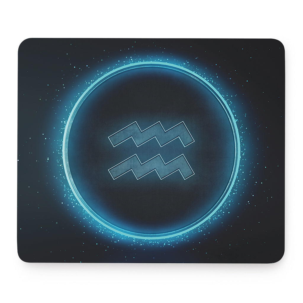 Blue Aquarius Zodiac Sign Print Mouse Pad
